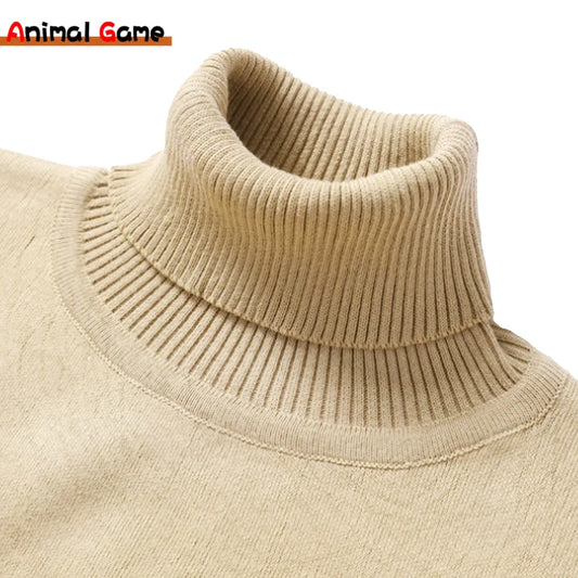 Winter Turtleneck Sweater New Men's Casual Rollneck Knitted Swatshirts Warm Men Jumper Wool Autum Sweaters