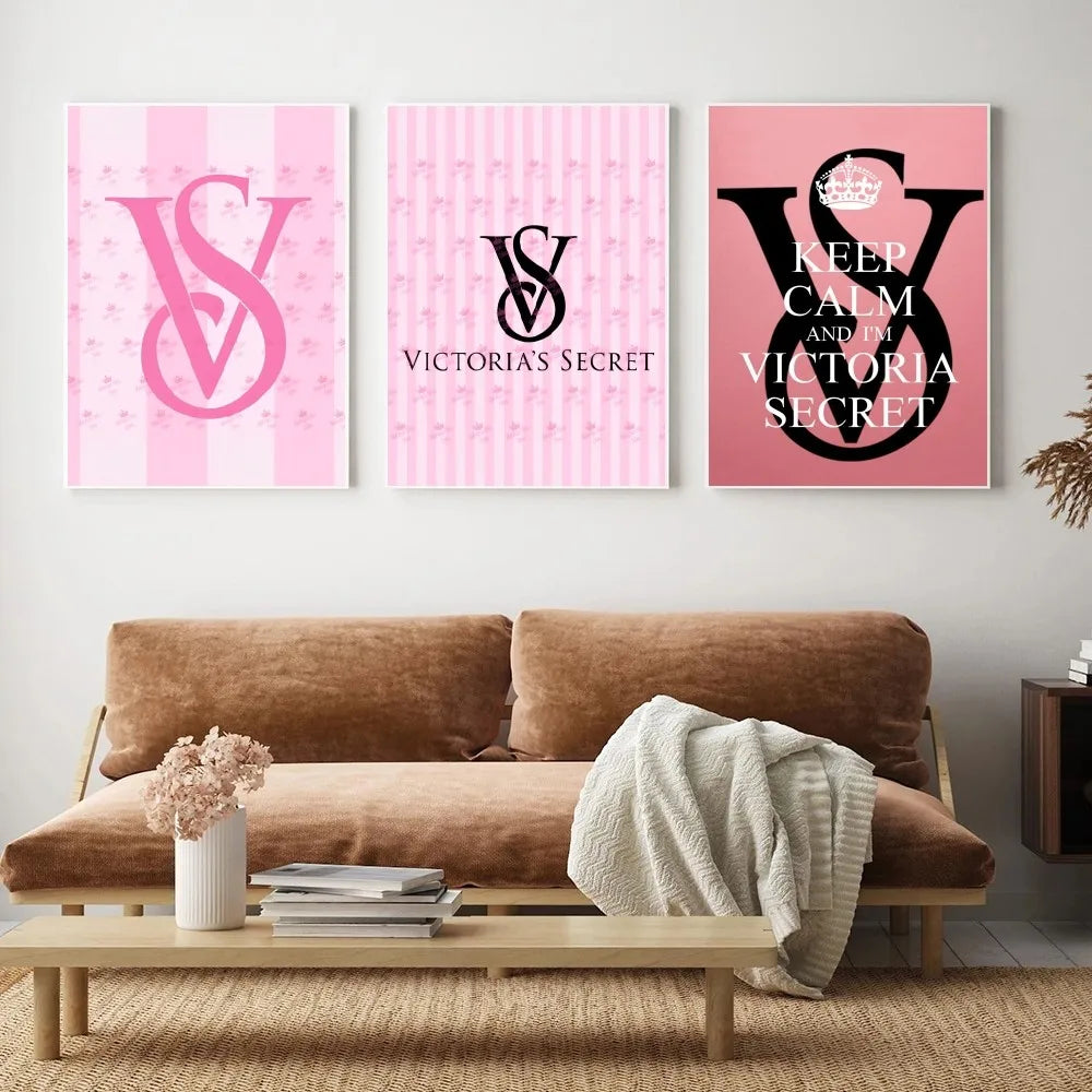 1PC Pink Poster Waterproof HD Sticker V-VictoriaS Fashion S-Secret Bedroom Entrance Home Living Room Bar Wall Decoration - MAGUSTA BEAUTY