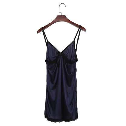 Women's Nightgown Sexy Sleepwear Silk Satin Nightwear Slip Dress Sleeveless Pajamas Sleepwear Plus Size Nightwear Comfortable