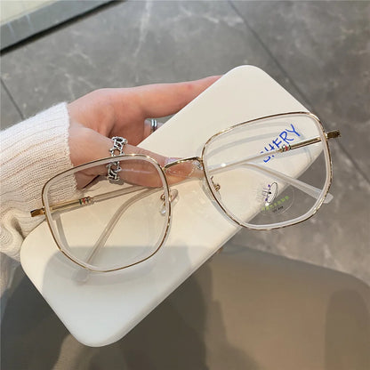 Transparent Computer Glasses Frame Women Men Anti Blue Light polygon Eyewear Blocking Glasses Optical Spectacle Eyeglass