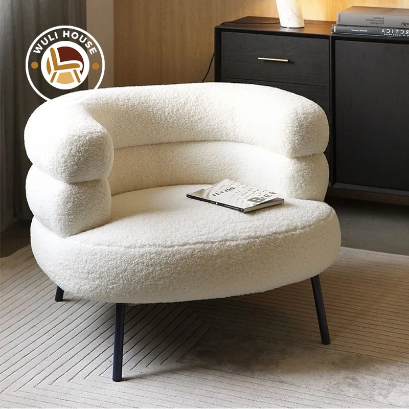 Wuli Huse Internet Celebrity BOBO Wool Lazy Sofa Chair Living Room Bedroom Dressing Room Single Sofa Makeup Chair Dressing Chair