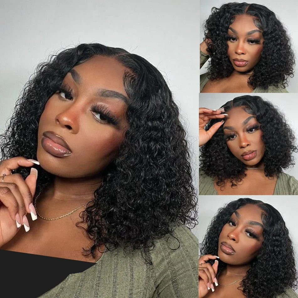 Xcurly Curly Short Bob Human Hair Wigs Glueless 13X6 HD Lace Frontal Wig 13x4 Deep Wave Brazilian For Women