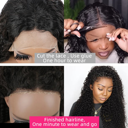 Yawawe hair 6X4 glueless wig human hair ready to wear wigs for women straight Lace Frontal Wig PreCut PrePlucked ready to go wig