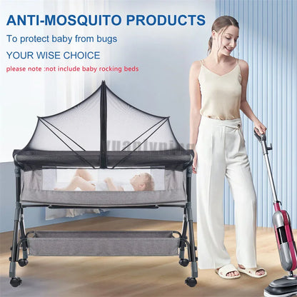 Upgraded Mosquito Net For Baby Bed Universal Newborn Baby Removable Portable Breathable Foldable Encrypted Crib 360° Protectors