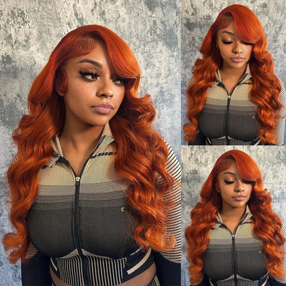 Wiggogo Orange Ginger Lace Front Wig Body Wave Hd Lace Wig 13X6 Human Hair 13X4 Lace Front Human Hair Wig Hd Lace Frontal Wigs