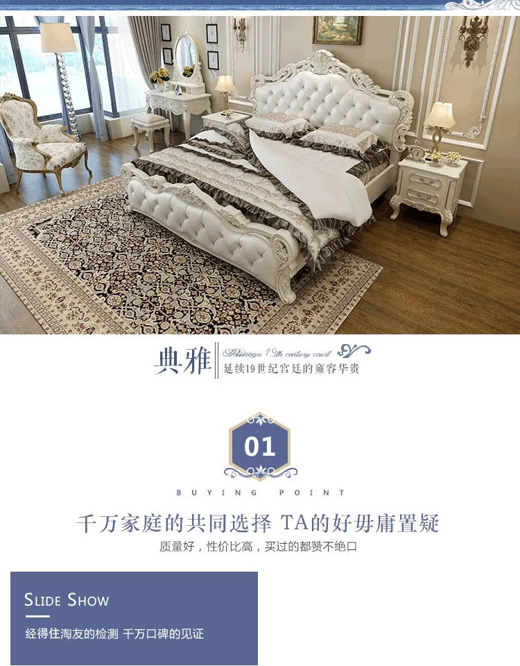 Waterproof Soft Double Bedroom Set Simple Kawaii Modern Queen Bedroom Set Storage White European Meubles De Chambre Furnitures