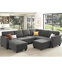 Velvet Modular Sectional Sofa, Convertible L Shaped Sofa Couch with Storage Top Tray Ottoman Corner Couch,Dark Blue