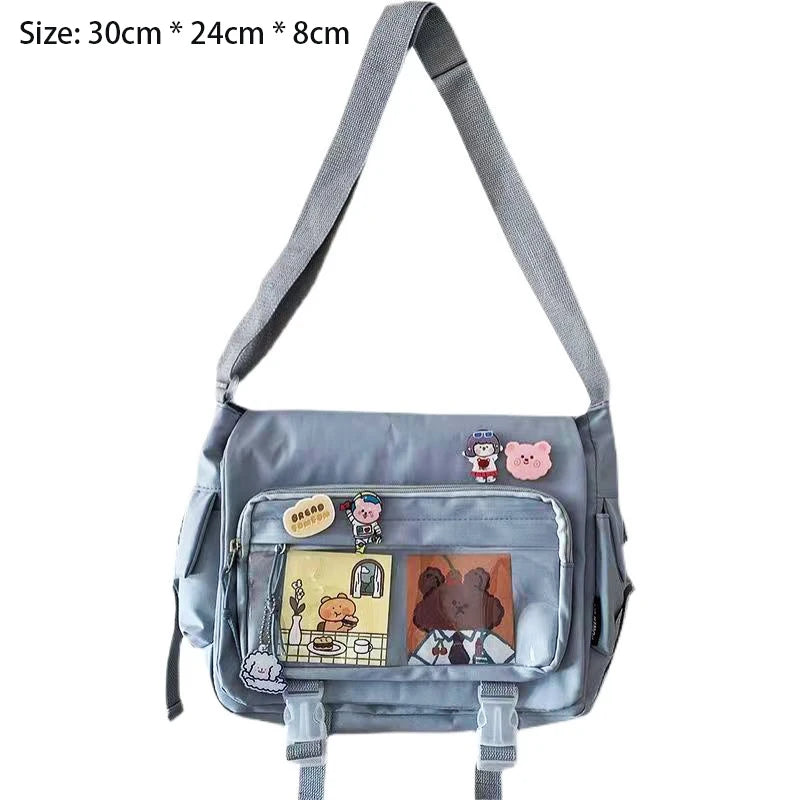 Waterproof Canvas Messenger Bag Women Men Handbags School Student Shoulder Bag Fashion Large Capacity Crossbody Bag Satchels