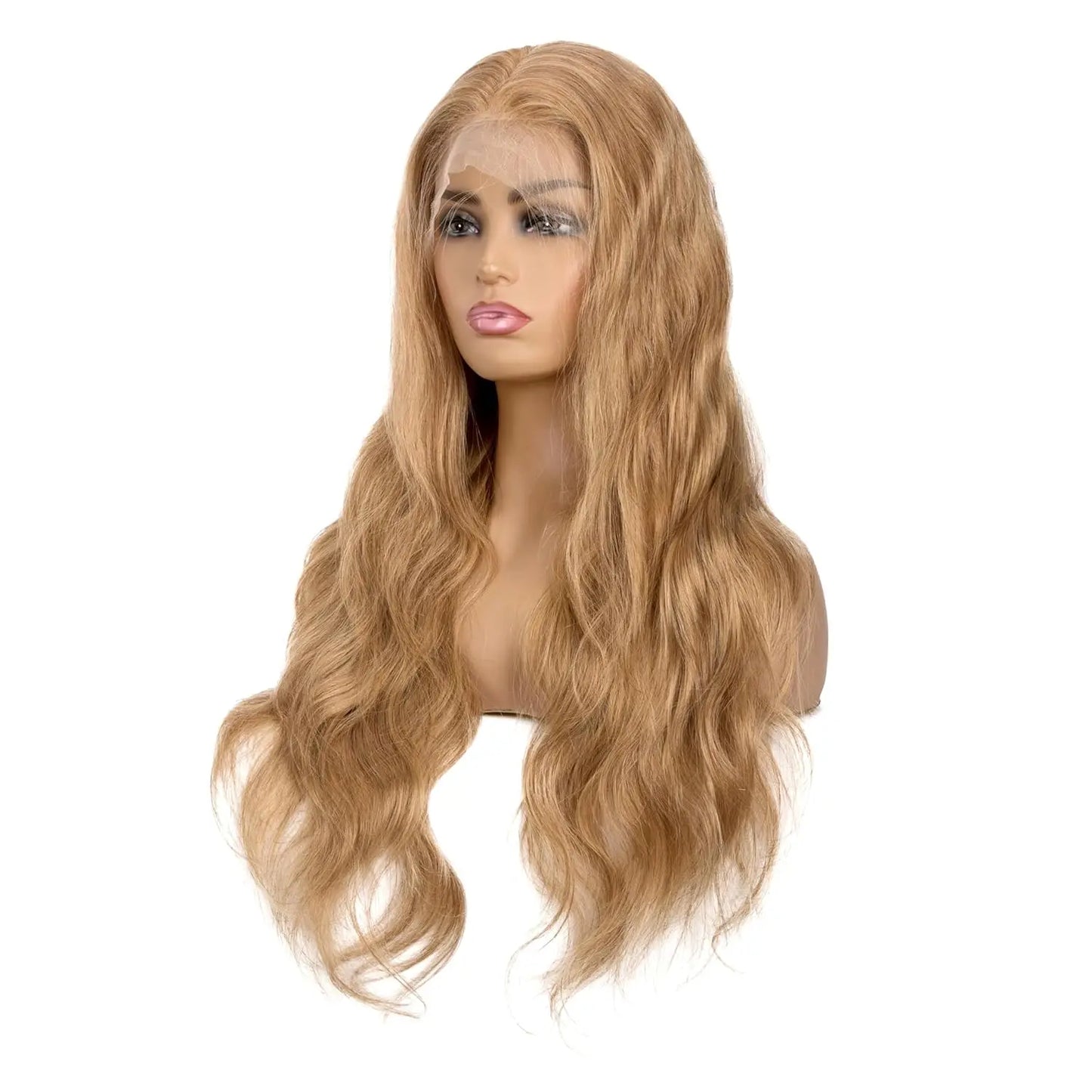 #27 Honey Blonde Human Hair Wigs 13X4 Transparent Lace Pre Plucked Body Wave Human Hair Lace Frontal Wig 200 Density 20-32 inch