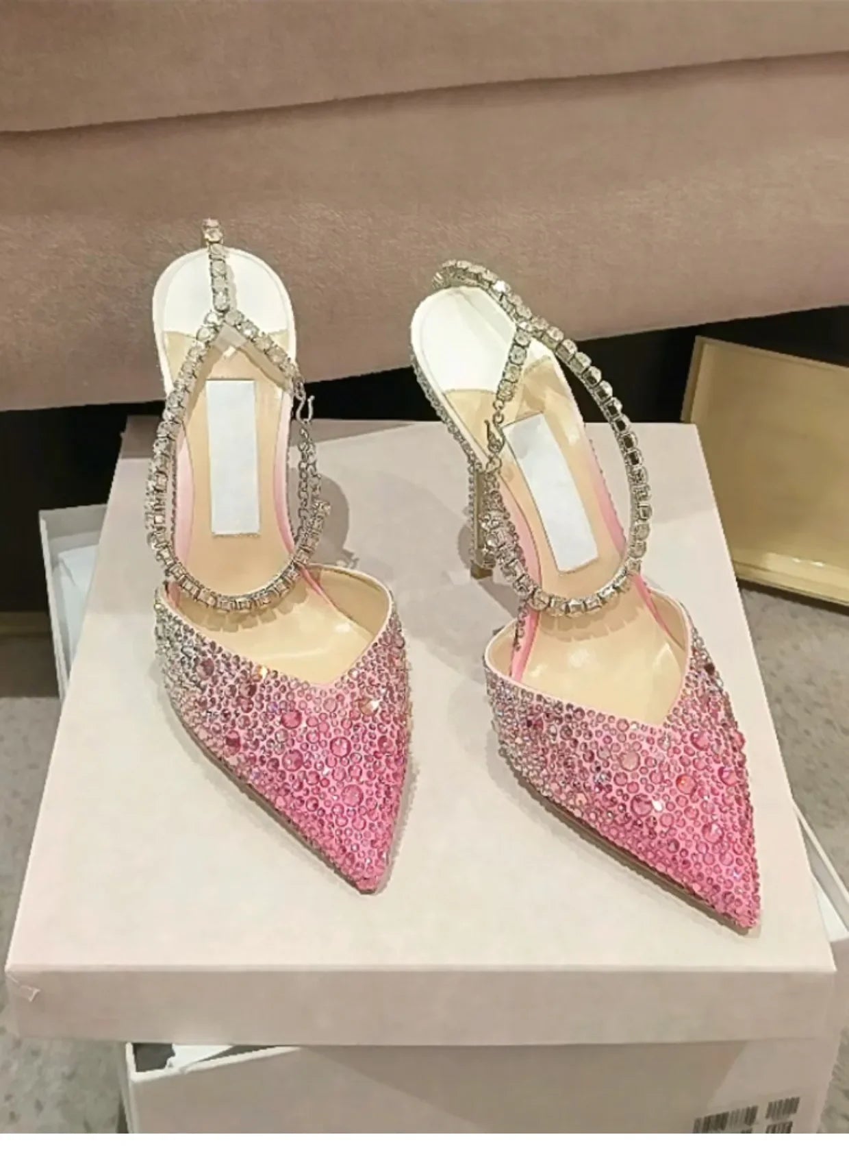 Women's High Heels Gradient Rhinestone Studded Diamond Fashion Suitable for Parties, Weddings, Bridesmaid Shoes, Dates, Fashion