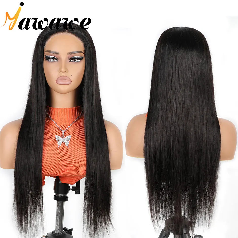 Yawawe hair 6X4 glueless wig human hair ready to wear wigs for women straight Lace Frontal Wig PreCut PrePlucked ready to go wig