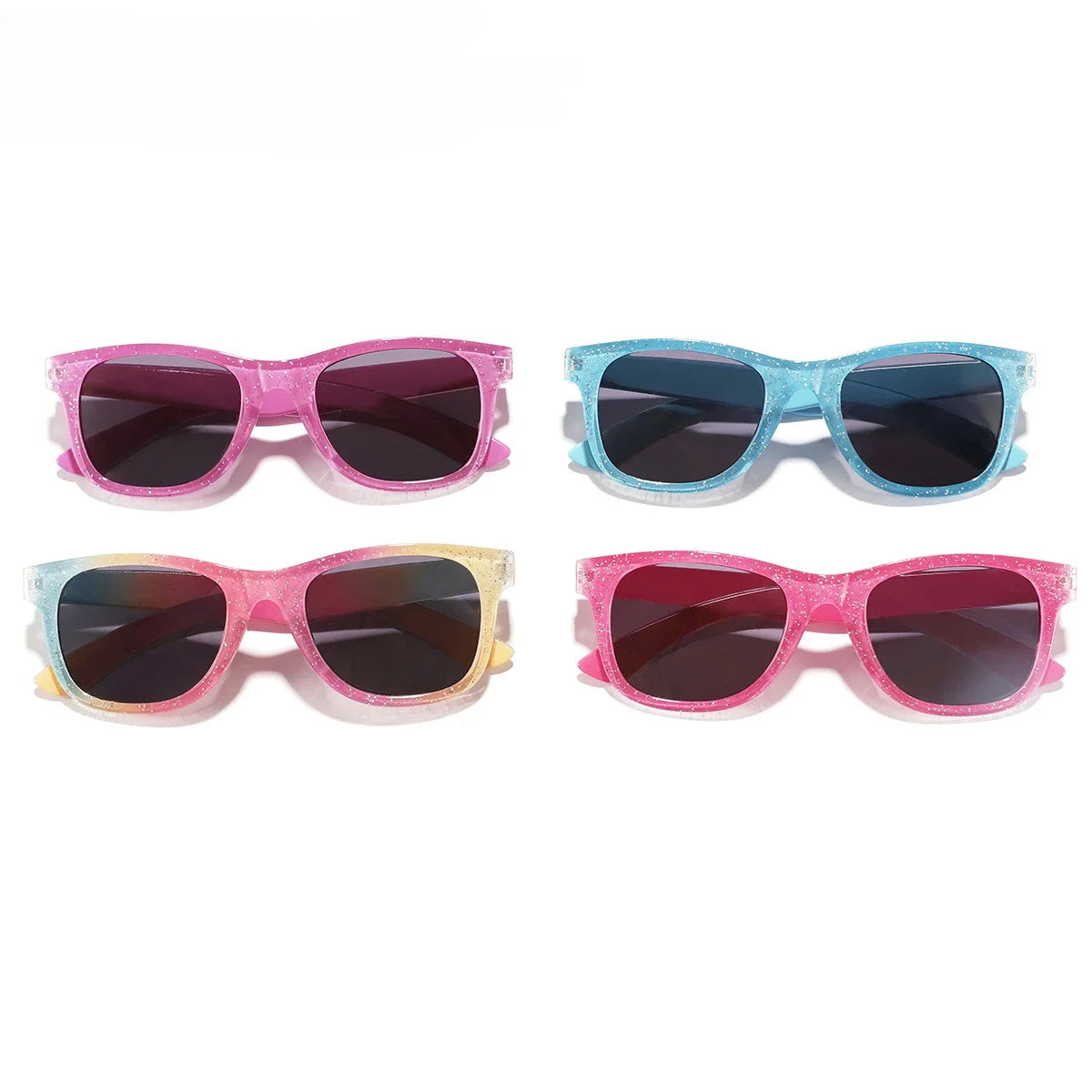 2024 New Trendy Cool Children's Colorful Shiny Square Sunglasses Girls Trendy Fashionable Cute Sun Glasses Kids Eyewear