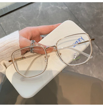 Transparent Computer Glasses Frame Women Men Anti Blue Light polygon Eyewear Blocking Glasses Optical Spectacle Eyeglass