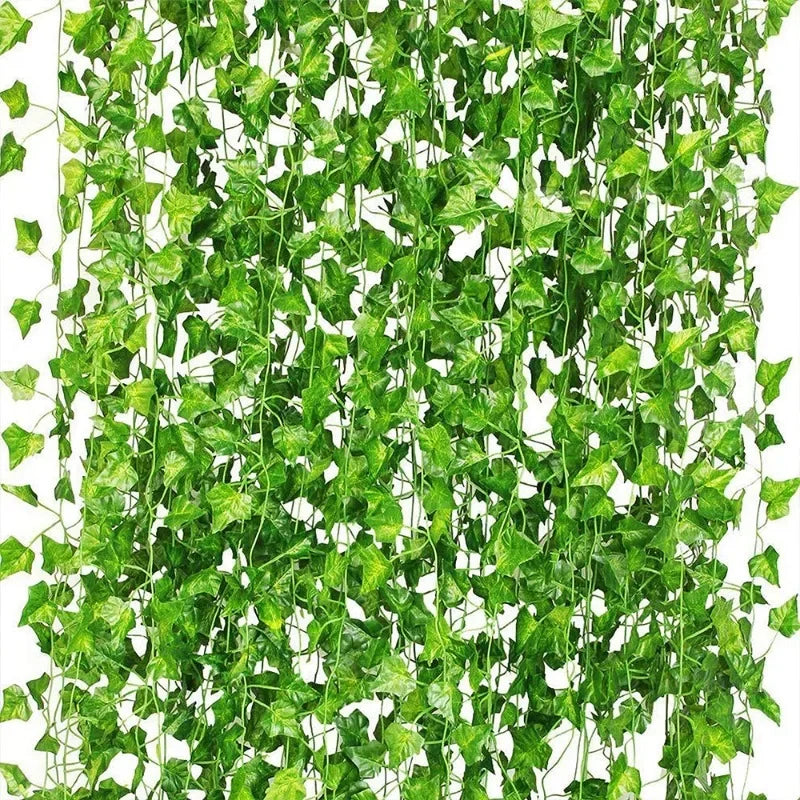 10/2M Artificial Plant Green Ivy Leaf Garland Hanging Vines Outdoor Greenery Wall Decor DIY Fake Wreath Leaves Home Party Decor