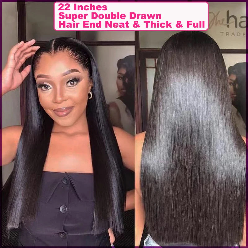 Yiwigs 15A Bone Straight Double Drawn 100% Human Hair Bundles 10-30 inches Unprocessed Raw Hair Weave Extensions For Women