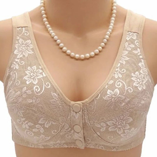 Women Front Button Bra Large Size Brassiere Mother's Cotton Wireless Bras Anti-sagging Gathered Underwear бюстгальтер женский