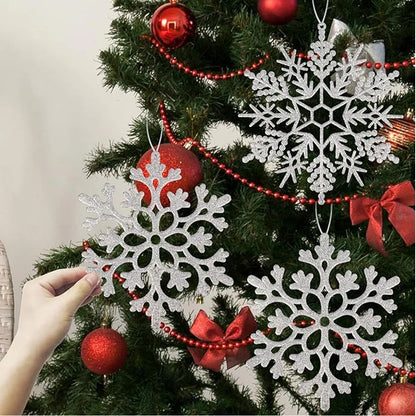 12pcs Paper Snowflakes Fake Snow Flake Artificial Snow DIY Handmade Crafts Christmas Trees Ornaments Decorations for Home