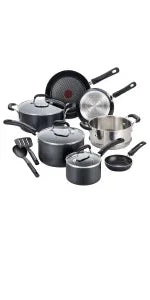 Ultimate Hard Anodized Nonstick Cookware Set 12 Piece, Oven Broiler Safe 600F, Kitchen Cooking Set w/ Fry Pans, Saucepans,