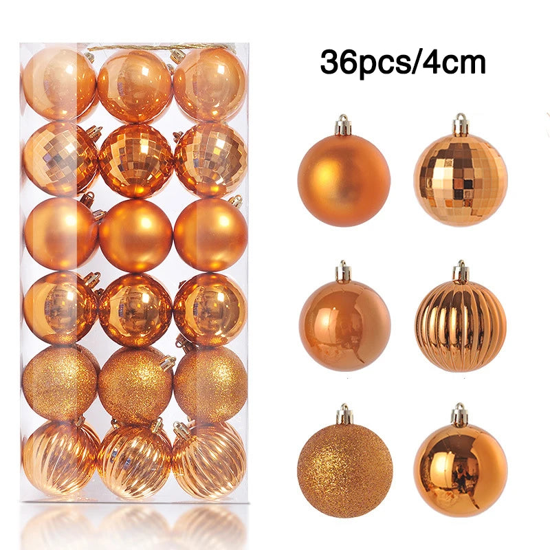 1Box 24/36pcs Christmas Ball Christmas Tree Ornament Hanging Pendent Xmas Decoration 2023 Christmas Ornaments Navidad Gifts 2024