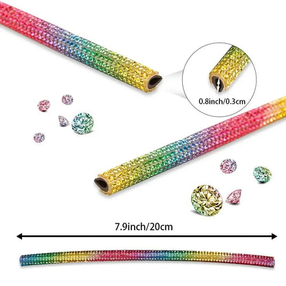 10Pcs Diamond Car Air Conditioner Outlet Strip Drill U Shape Rhinestone Clip Decoration Shiny Crystal Trim Strip Car Accessories