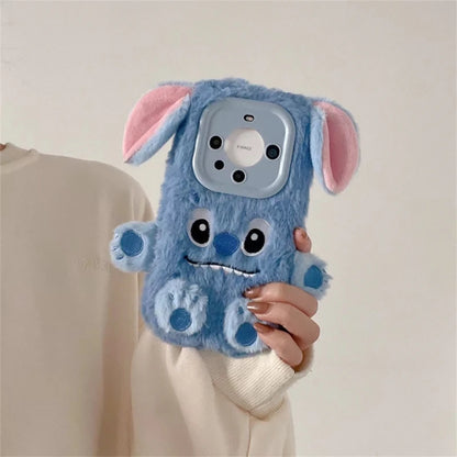 Soft Stitch Plush Phone Case For Samsung Galaxy S24 Ultra S23 Plus S22 S21 S20 FE S10 S9 S8 Cute 3D Cartoon Furry Warm Fur Cover