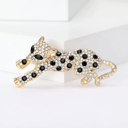 Women's Rhinestone Leopard Brooches Unisex Animal Pins 4-Color Office Party Casual Accessories Gifts