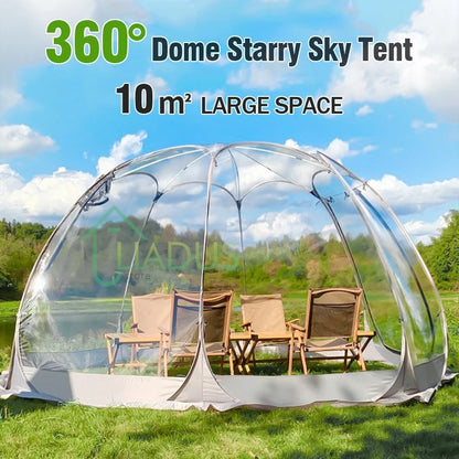 Transparent Dome Tent Camping Tent Outdoor Waterproof 4-8 Person Transparent Mushroom Tent For Wild Trips Hiking SurvivalOutdoor