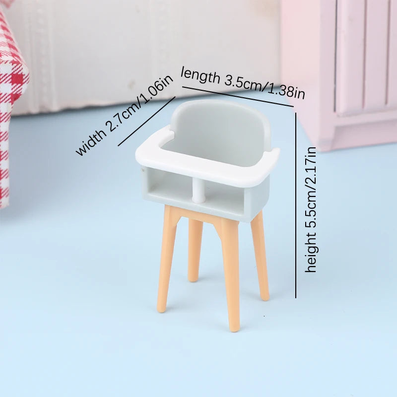 1/12 Dollhouse Mini Baby Slide/Trojan Horse/Table/ Dining Chair/Bed Model Furniture Accessories For Doll House Decor Kids Toys