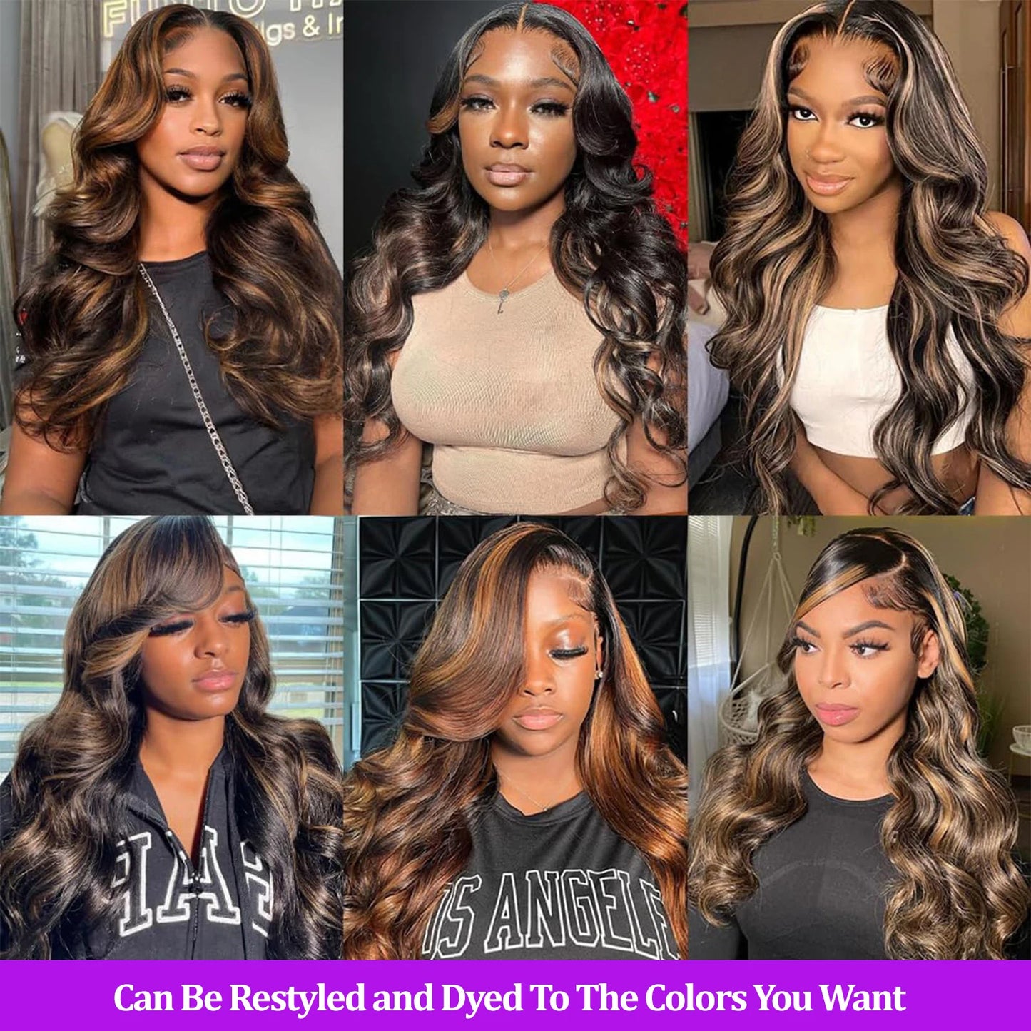 1B/30 Body Wave Highlight Wig Human Hair 30 Inch 13x4 HD Lace Frontal Wig 180 Density Natural Brazilian Hair Wig For Black Women