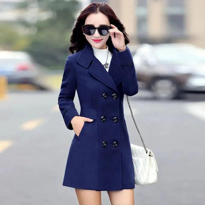 Woman Autumn Winter Jacket 2024 Wool Coats For Women Overcoat Double-breasted Woolen Jackets For Women Outerwear - MAGUSTA BEAUTY