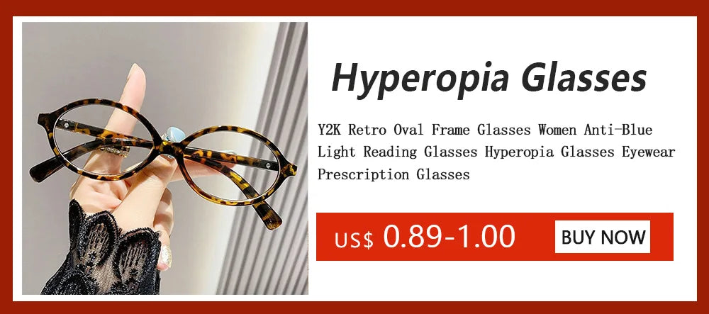 Y2K Retro Oval Frame Glasses Women Female  Sweet Cool Eyewear Trend Reading Computer Anti Blue Light Eyeglasses