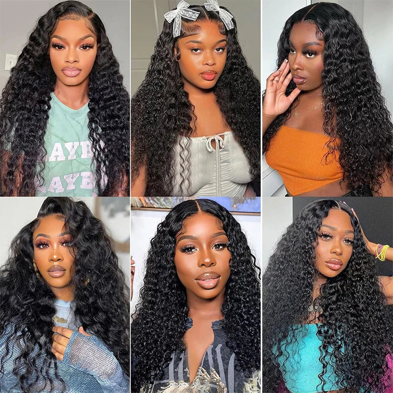 Water Wave 13x6 Lace Front Wigs Human Hair Wet and Wavy Wigs for Women Deep Curly Lace Front Wigs Pre Plucked with Baby Hair