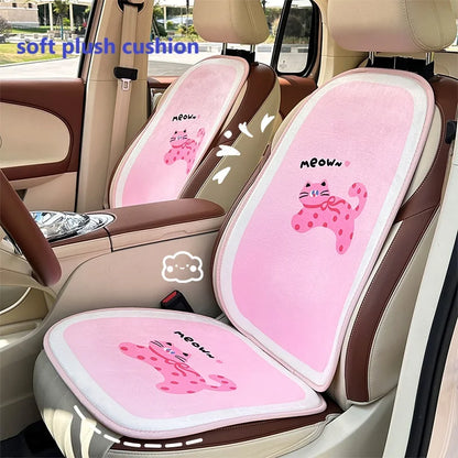 Pink Car Headrest Cushion Neck Pillow Heart Shape Plush Girly Cute Interior Car Seat Accessories For Women Car Decoration