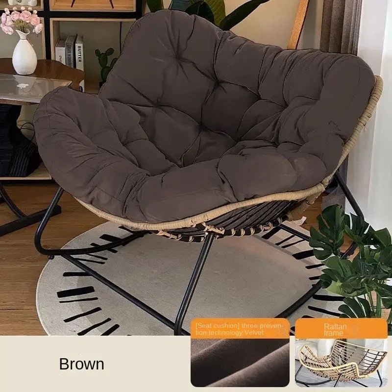 X&D Human Bird Nest Rattan Weaving Rocking Chair Leisure Sofa Home Balcony Single Lazy Sofa Rocking Chair Rattan Chair Can Sleep