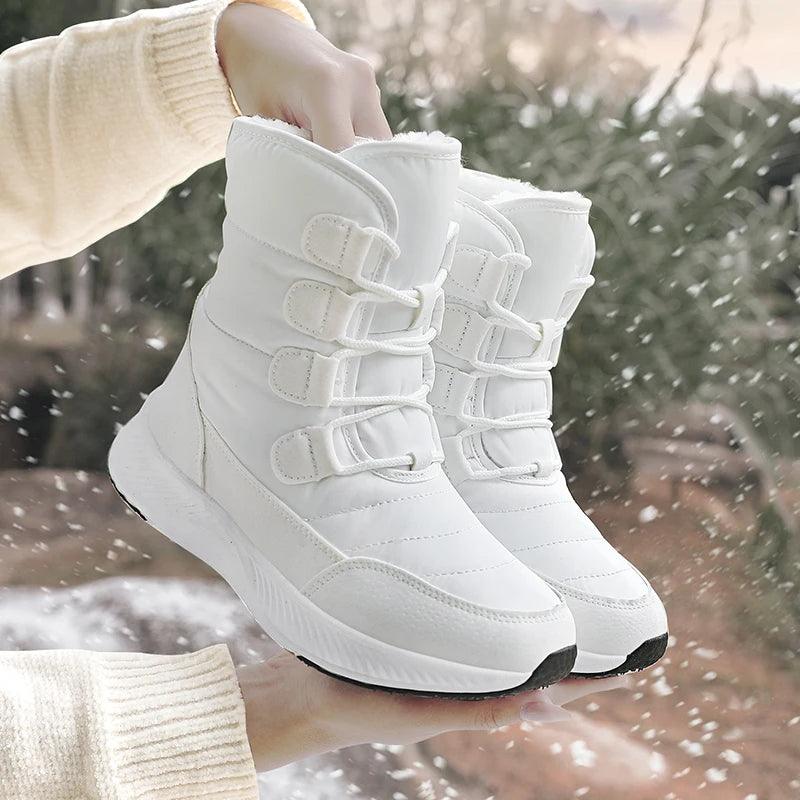 Women Boots Winter White Snow Boot Short Style Upper Non-slip Quality Plush Botas  Invierno platform shoes  botas mujer 2020 - MAGUSTA BEAUTY