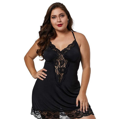 Women Spaghetti Straps Nightgowns Lace Sexy Sleepdress Plus Size Nightdress Satin Lingerie Sets Women's Pajamas Home Clothes