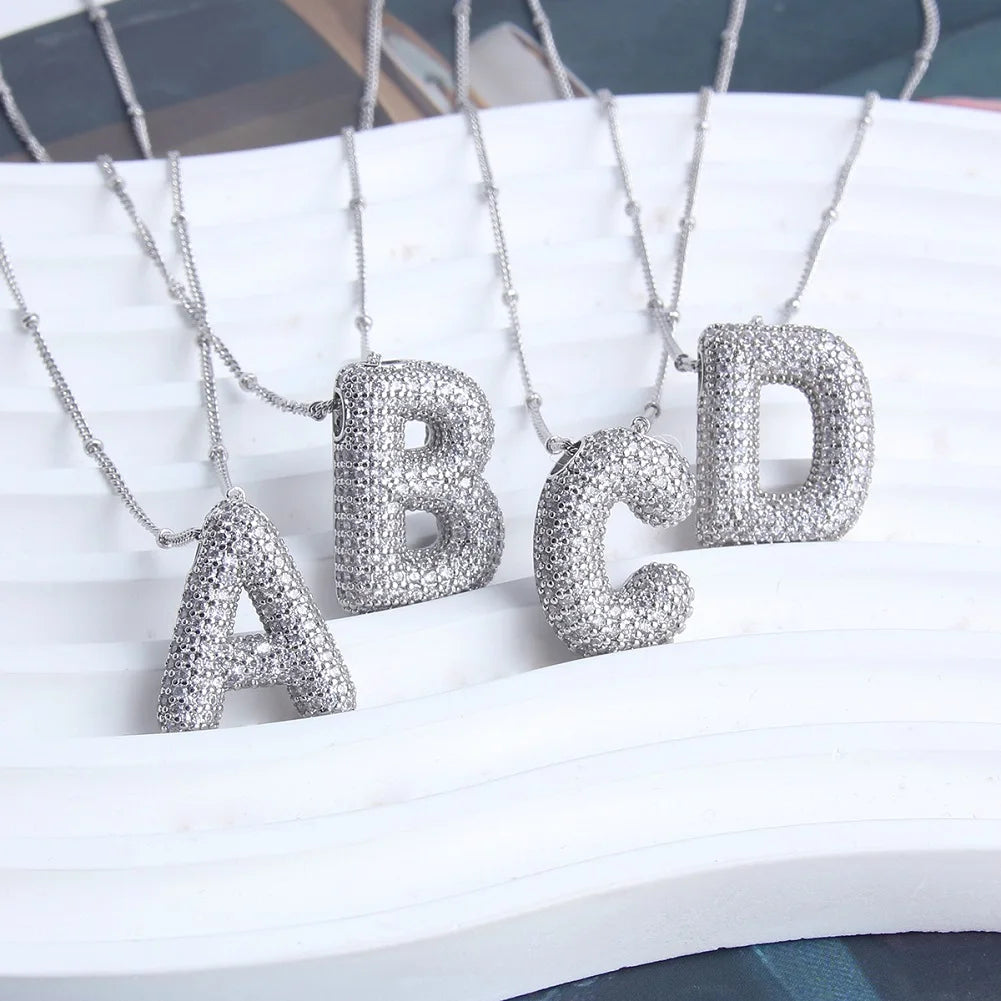 Vintage Stainless Steel Golden letter pendant A-Z Alphabet Initial Necklace for Women  Box Chain Collar Jewelry Gift