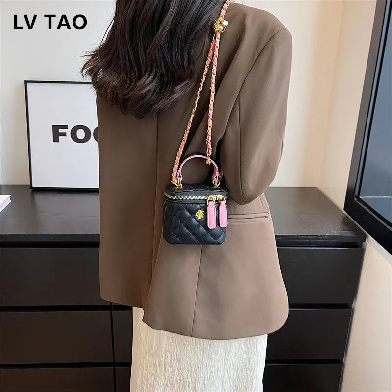 Trendy Checked Women High Quality Bag New Fashion Chain Crossbody Bags Ladies Handbags Purses Small High Fashion Shoulder Bags