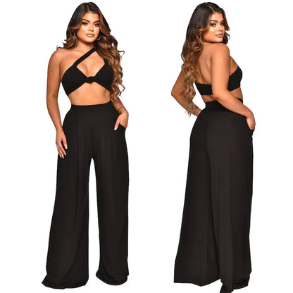 two piece set women outfits summer 2 piece set club outfits for women pants sets crop top summer clothes woman 2022 wholesale