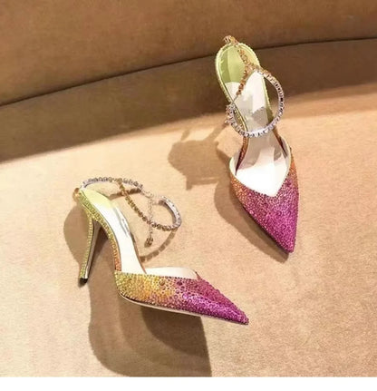 Women's High Heels Gradient Rhinestone Studded Diamond Fashion Suitable for Parties, Weddings, Bridesmaid Shoes, Dates, Fashion