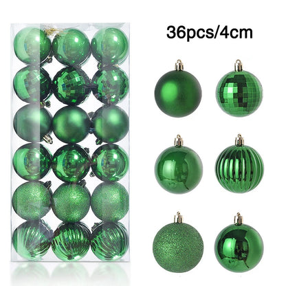 1Box 24/36pcs Christmas Ball Christmas Tree Ornament Hanging Pendent Xmas Decoration 2023 Christmas Ornaments Navidad Gifts 2024