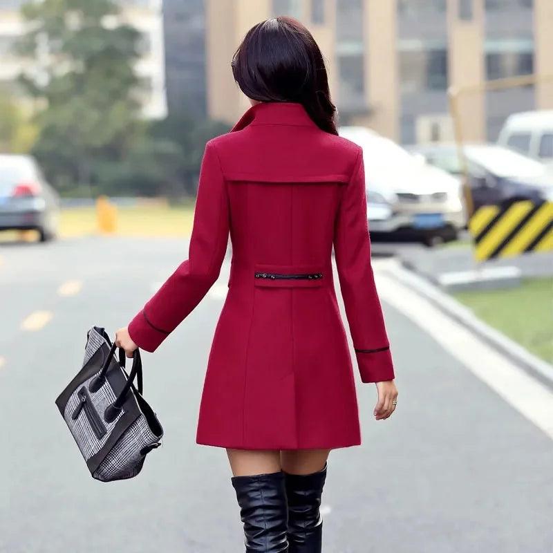 Woman Autumn Winter Jacket 2024 Wool Coats For Women Overcoat Double-breasted Woolen Jackets For Women Outerwear - MAGUSTA BEAUTY