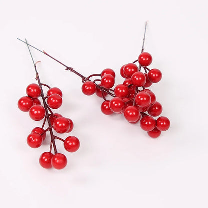 1-10pcs Christmas Simulation Berry 14 Berries  Artificial Flower Fruit Cherry Plants Home Christmas Party Decoration DIY Gift