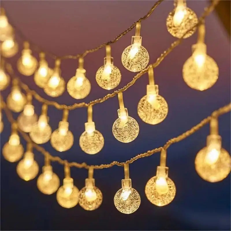 1.5/3M Christmas String Light Xmas Ball Snowflake Star Fairy Light String Xmas Party Home Decoration Navidad 2023 Happy New Year