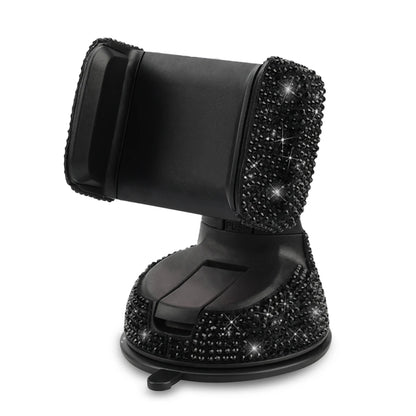 1pc Rhinestone Decor Car Phone Holder Durable Stylish Construction for Safe Driving 360° Rotation & Dashboard Suction Cup Mount!