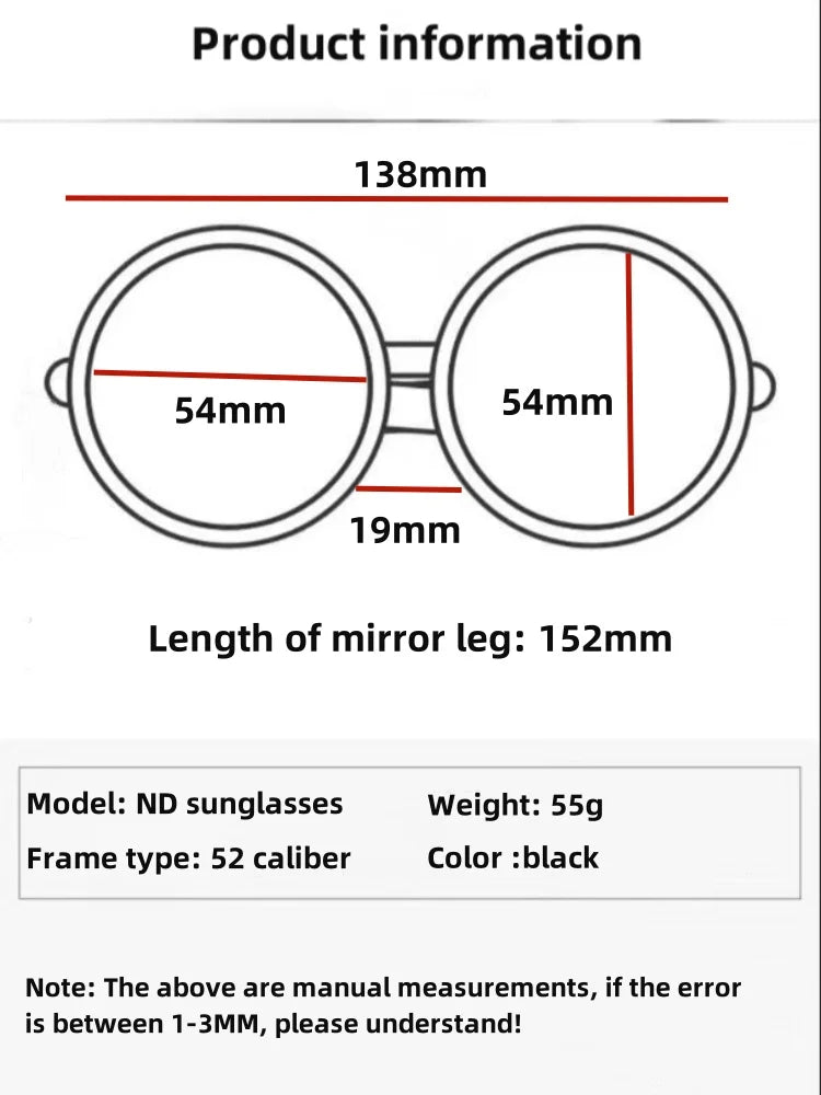 Vintage steampunk adjustable ND Glasses Sunglasses for middle-aged classic round crystal sunglasses for men and women locomotive