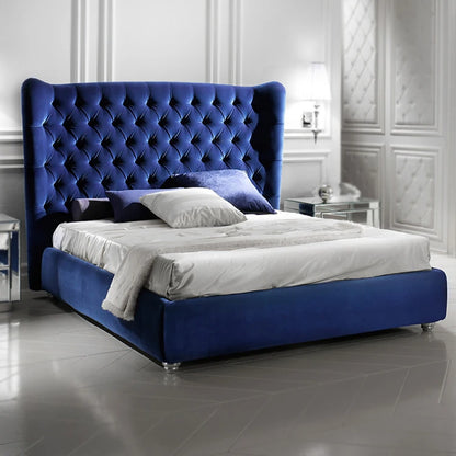 Tufted fabric Upholstered Italy luxury bed design furniture bedroom set king size bed frame