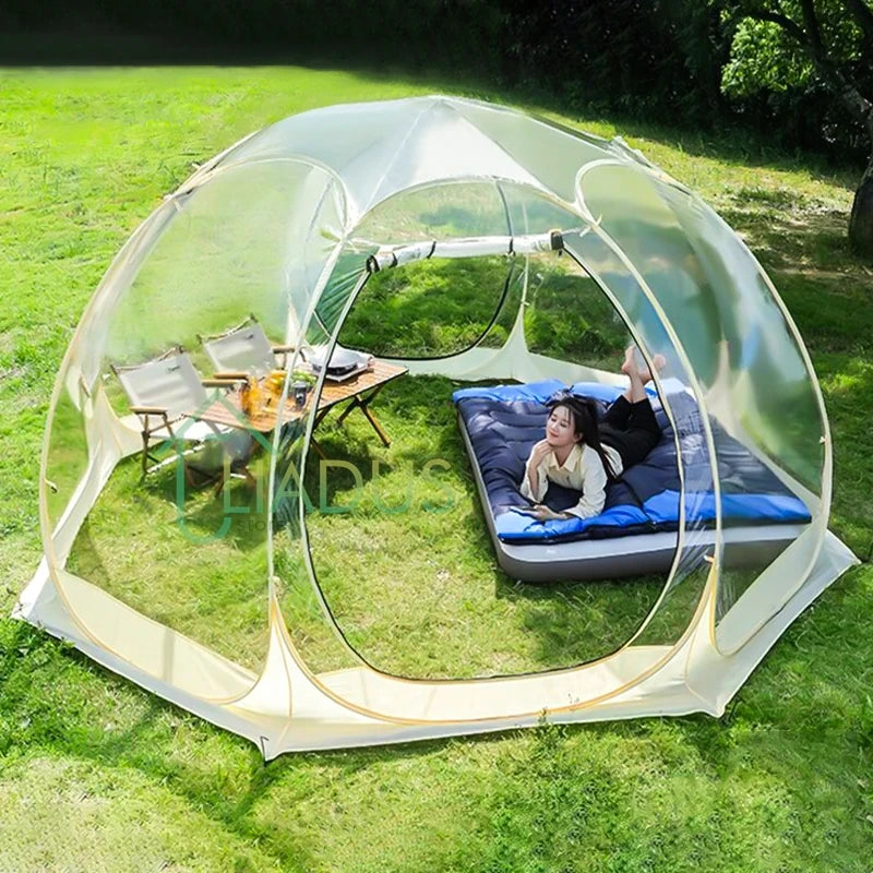 Transparent Dome Tent Camping Tent Outdoor Waterproof 4-8 Person Transparent Mushroom Tent For Wild Trips Hiking SurvivalOutdoor