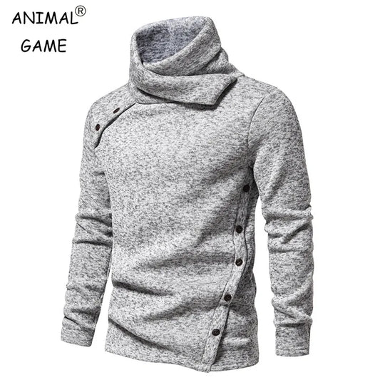 Sweatwear Men's Hoodies Unbalance Hem Long Sleeve Sweatshirt for Men Clothing Autumn Turtleneck Sweaterss Top Hoodie