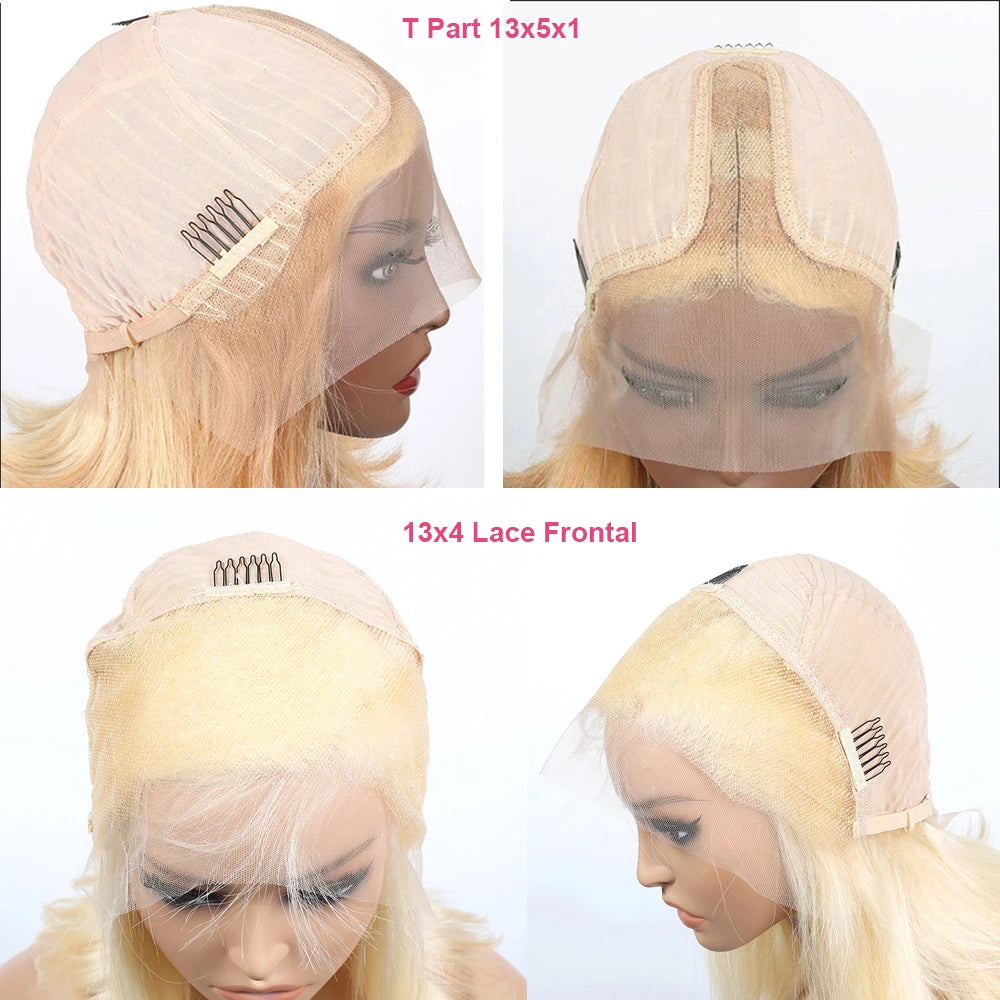 Transparent 13x4 Lace Frontal Bob Wig 613 Blonde 13x4 Human Hair Wigs Brazilian Remy Short Straight 4x4 Closure Wigs For Women